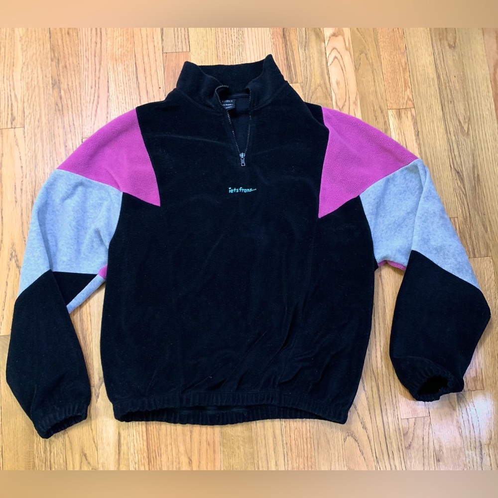 Black and Purple Performance Jacket with Stand-Up Collar